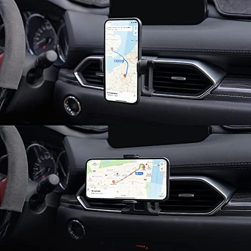 Mazda CX-5 2017-2025 Compatible BEERTE Adjustable Phone Holder – Carbon Fiber Gravity Mount for Secure Smartphone Positioning – Universal Fit for All Devices – Effortless Installation and Enhanced Driving Safety