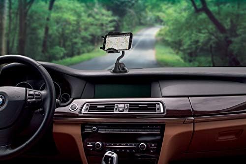 Scosche UH2WDEXCLN Universal Hands Free Phone Mount for Car Windshield/Dashboard, Suction Cup Cell Phone Holder with 360° Rotation, Includes Screen Cleaner, Stand Compatible with iPhone and Android – Enhanced Compatibility and Speed