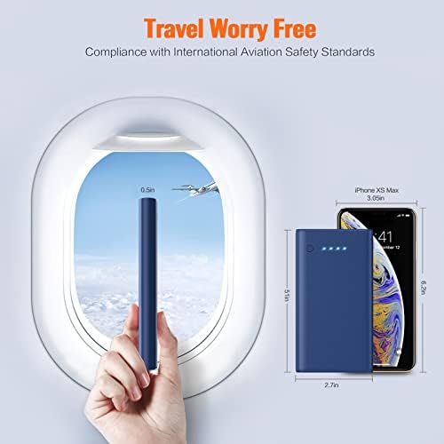 Ultra-Slim 10000 m Ah Portable Power Bank – Dual USB Outputs & USB-C Input, Compact External Charger for i Phone 12/13, Samsung S20, Tablets – Stylish Black and Red Design for Maximum Portability and Enhanced Device Compatibility