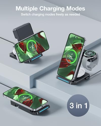 Innovative Foldable Wireless Charging Station for Google Pixel Watch 3 & 2 – 3-in-1 Fast Charger with Enhanced Compatibility for Pixel 9 Pro/9 XL/9 a/8 Pro/8/7/6 & Pixel Buds Pro 2 – QC Adapter Included for Optimal Speed and Convenience – Ultimate Travel-Friendly Design with Adjustable Angles and Space-Saving Portability – Experience Efficient Charging with Vertical and Horizontal Support – Perfect for Home, Office, and On-the-Go Use – Ideal Gift for Tech Enthusiasts Seeking Reliable Performance