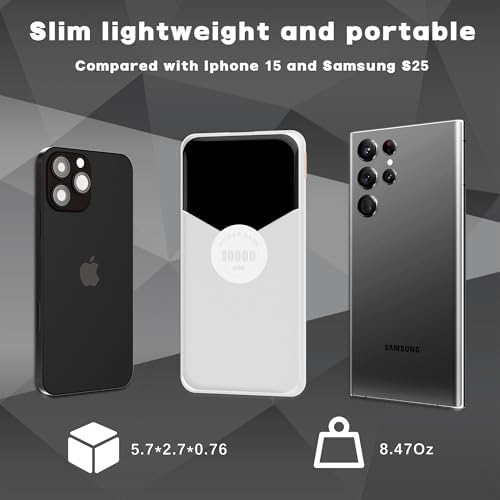 Ultra-Slim 10000 m Ah Power Bank with Integrated Cables – Rapid Charge Portable Charger for i Phone 15/16, Samsung & Android – 4 Device Outputs with Smart LED Display – Lightweight Travel Companion with Advanced Safety Features