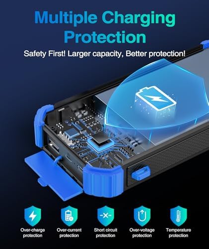 LATIMERIA 45800 m Ah Solar Power Bank – High-Capacity Portable Charger with QC 3.0 Fast Charging, USB-C Connectivity, and Eco-Friendly Solar Technology for i Phone, Samsung, Google Devices – Ultimate Reliability for On-the-Go Power Solutions