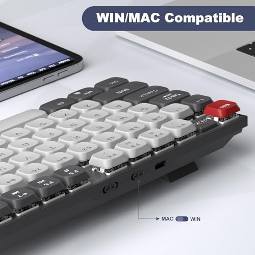 Transform Your Workspace with the Mage Gee Moon104 Wireless Mechanical Keyboard – RGB Backlit, Triple-Mode Connectivity (2.4 GHz, Bluetooth, USB-C) for Enhanced Productivity on PCs, Laptops, and Smart TVs – Ergonomic Design for Comfort and Speed