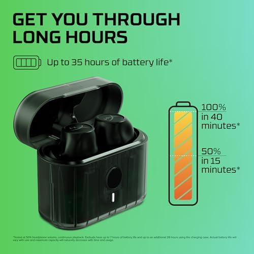 Hyper X Cirro Buds Pro: Premium True Wireless Earbuds with Active Noise Cancellation, Low Latency Gaming, and Bluetooth 5.2 – Versatile IPX4 Sweat-Resistant Design for PC, Nintendo Switch, and Mobile Use – Fast Charging and Ambient Sound Mode for Ultimate Audio Experience