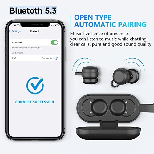 GARAS Premium Wireless Bluetooth 5.3 Earbuds – Exceptional Hi-Fi Stereo Sound with Advanced Noise Cancellation, 180° Adjustable Design for Ultimate Comfort, 38-Hour Long Battery Life, and Waterproof Features for Active Lifestyles – Perfect for Sports and Everyday Use in Sleek Black Finish