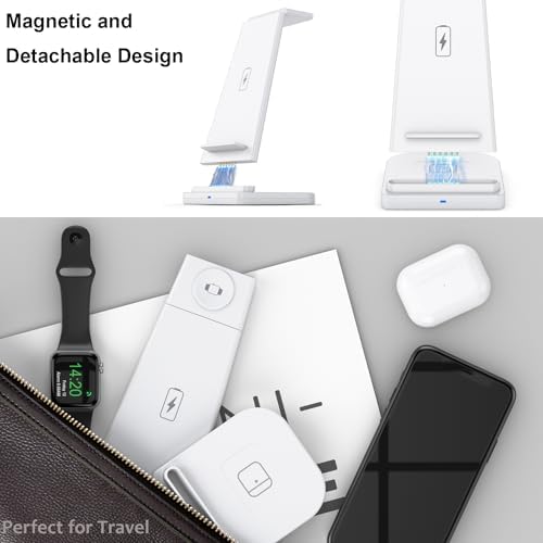 Ultimate 3-in-1 Portable Wireless Charging Station for Apple Devices – Fast Charging Hub for i Phone 15/14/13/12, Apple Watch Series 1-9/Ultra, Air Pods Pro – Sleek, Compact Design for Travel Convenience and Enhanced Compatibility
