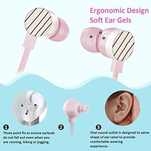 Qear Fun Donut Earbuds for Kids – Adorable Wired Earbuds with Microphone & Stylish Storage Case | Perfect Gift for School Girls and Boys | Enhanced Sound Quality & Volume-Limiting Safety Features | Tangle-Free Design for Music & Gaming Enthusiasts
