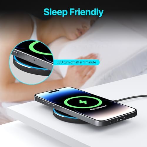 Ultra-Fast 30 W Wireless Charging Pad – Sleek Qi-Certified Charger for Samsung Galaxy S22/S21/S20 & i Phone 14/13/12/11 Series – Lightweight, Portable Design with Non-Slip Surface & Safety Features for Effortless Power Delivery