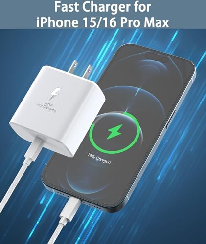 Maximize Charging Efficiency with the 2025 45 W Super Fast USB C PD3.0 Charger & 10 FT Type C Cable Bundle – Ultimate Power Solution for i Phone 16 Series and Galaxy S24, Perfect for On-the-Go Users Seeking Speed and Convenience