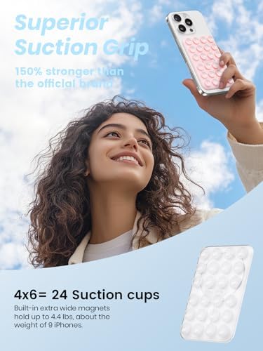 Klearlook Magnetic Suction Phone Mount Set – 4 Stylish Colors for Mag Safe Cases, Hands-Free Selfie Grip for Tik Tok & Content Creators, Lightweight & Portable, Secure Magnetic Attachment for Effortless Video Recording and Photography