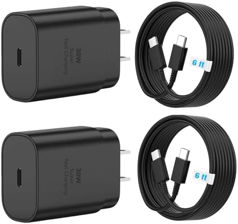 30 W Ultra-Fast USB-C Dual Pack Charger for i Phone 15 & 16 – Includes 6.6 ft & 10 ft Cables – Versatile Compatibility with i Pad Pro and Galaxy S Series – Perfect for Active Lifestyles and Quick Power Solutions
