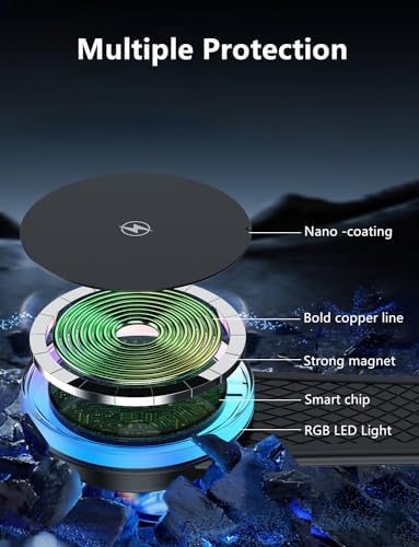 Mag Safe Car Mount Charger – 15 W Wireless Fast Charging Magnetic Phone Holder for i Phone 16/15/14/13/12 – Flexible Dashboard Design for Ultimate Convenience and Safety – Sleek Black Finish for Enhanced Vehicle Aesthetics – Efficient Power Delivery and Hands-Free Operation