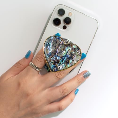 Chic Natural Seashell Heart-Shaped Phone Grip and Stand – Elegant Crème Mobile Accessory for Smartphones and Tablets – Ideal Collapsible Holder for Trendsetters Seeking Style and Functionality – Durable, Portable Design for Effortless Hands-Free Viewing