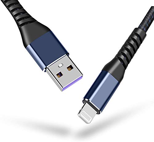 MFi Certified 16 ft Lightning Cable – 2 Pack Extra Long i Phone Charger for Ultimate Charging Flexibility, Fast Data Transfer, Durable Braided Design, Compatible with i Phone 12/11/11 Pro/11 Max/X/XS/XR/XS Max/8/7/6/5 S/SE and i Pad Mini/Air – Enhanced Performance in Blue