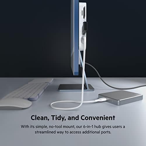 Belkin USB-C 6-in-1 Multiport Hub – Versatile Docking Station with HDMI, Micro SD Reader, and Powered USB Ports for Seamless Connectivity – Perfect for Mac, Chromebook, i Mac, and PC Users – Lightweight & Stylish Design for On-the-Go Efficiency