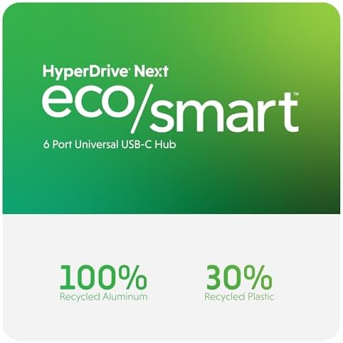 Revolutionize Your Workspace with the Hyper Drive Next 6-Port USB C Hub – Unmatched 4 K 60 Hz Output, 100 W Fast Charging, and Eco-Friendly Design for Seamless Mac Book and PC Connectivity – Unlock Effortless Multitasking and Enhanced Productivity Today