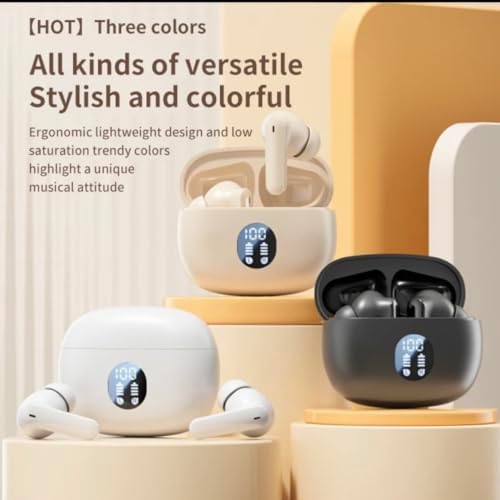 Revolutionary Bluetooth 5.4 Waterproof Sports Earbuds – Unmatched Noise Cancellation Wireless Headphones with 40-Hour Playtime – LED Battery Status for Effortless Monitoring – Integrated Microphone for Superior Call Clarity – Perfectly Crafted for Optimal Sound Quality During Workouts, Daily Commutes, and Relaxation Sessions