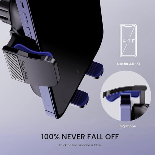 Qifutan Premium Anti-Shake Car Phone Holder with Long Arm Design – Universal Dashboard & Windshield Mount for All Smartphones, Enhanced Stability & Safety for Hands-Free Driving, Black
