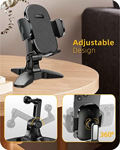 APPS2Car Cell Phone Stand for Desk Adjustable Desktop Phone Stand Thick Case Friendly Cellphone Holder Desk Heavy Duty Phone Cradle for Video Recording Office Home Compatible with 4.7-6.8” Smartphone – Enhanced Compatibility and Speed