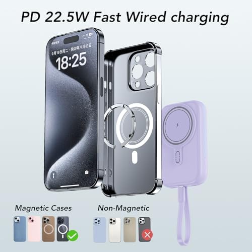 HUOTO 10000 m Ah Magnetic Power Bank – Ultimate Fast Charging Solution for i Phone 12-16 Pro Max | Wireless Battery Pack for Hassle-Free Travel & Everyday Use | Sleek, Compact Design with Enhanced Mag Safe Compatibility