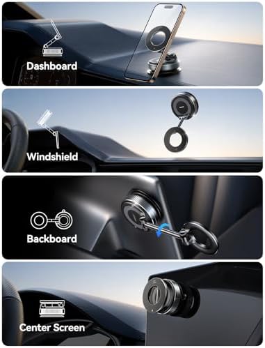 JOYROOM Magsafe Suction Cup Phone Mount, Vacuum Magnetic Phone Holder for Car, 360° Metal Strut Magsafe Car Mount for iPhone 16 Pro Max Plus/iPhone 15 14 13 12 & Android Magsafe Case, Dark Blue – Enhanced Compatibility and Speed