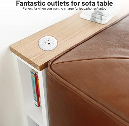 Revolutionary Mini Desktop Power Hub Grommet with 6.56 FT Extension Cord – Sleek Recessed Outlet for Effortless Charging of Laptops, Smartphones, and More – Ideal Desk Accessory for Clutter-Free Workspaces and Enhanced Device Compatibility