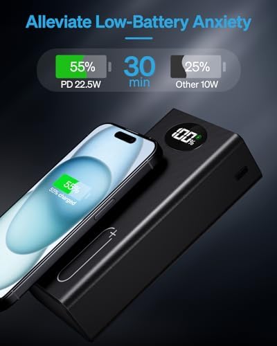 Ultimate 50000 m Ah Power Bank: High-Capacity Portable Charger with 22.5 W Fast Charging, 5 Output Ports, and 3 Input Options for Unmatched Device Compatibility and Performance on the Go