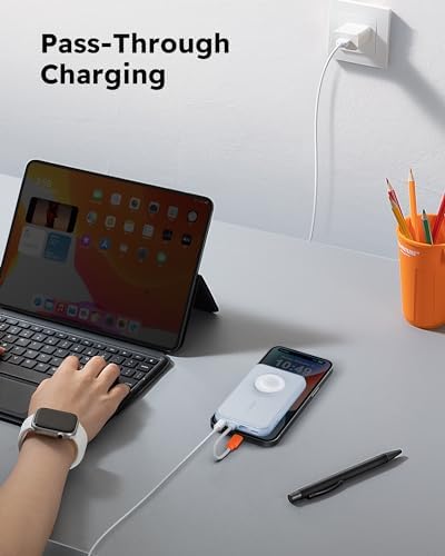 VEGER 5000 m Ah Mini Power Bank with Built-in Cable – PD 20 W Fast Charger for i Phone 14/13/12/Pro Max, Android Devices & Apple Watch – Lightweight Travel Essential in Vibrant Yellow – Ultimate Charging Solution for On-the-Go Connectivity