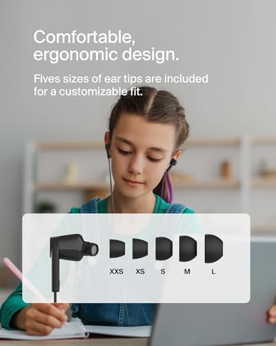 Belkin Sound Form USB-C Wired Earbuds – High-Fidelity In-Ear Headphones with Microphone for i Phone 15/16, i Pad Mini, Galaxy S25, and Google Pixel 9 – Water-Resistant Design and Ergonomic Comfort for Music Enthusiasts and Professionals – Durable Tangle-Free Cable for Everyday Durability and Convenience