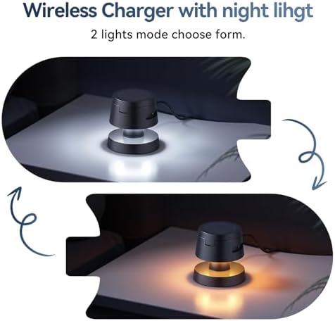 Effortless Charging Revolution: 4-in-1 Mag-safe Wireless Charger with 15 W Fast Charging for i Phone 16/16 Plus/16 Pro Max/15/14/13/SE, Apple Watch Ultra, and Air Pods Pro 2 – Sleek Design with Integrated Night Lamp for Streamlined Device Management