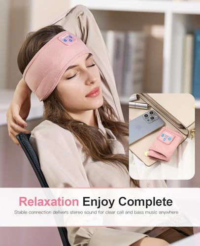 Navly Ultra-Comfort Bluetooth Sleep Headband – Innovative Wireless Headphones with Ultra-Thin Speakers for Effortless Relaxation, Yoga, and Fitness – Ideal Gift for Men & Women Seeking Versatile Comfort and Quality Sound Experience
