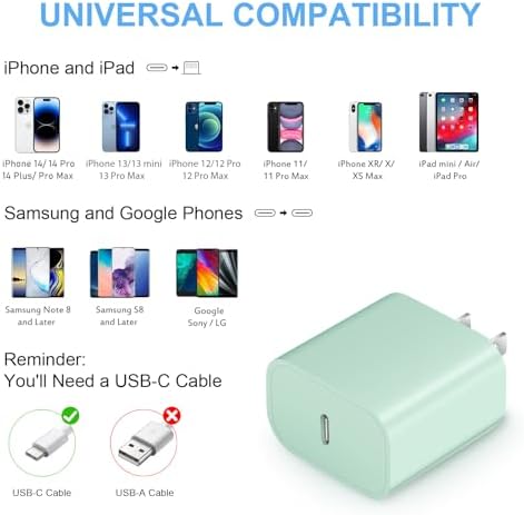 10 Ft i Phone Fast Charger 2-Pack – 20 W Super Fast Charging Cables for i Phone 14/13/12/11 Pro Max, Plus, Mini, and i Pad – Enhanced Durability, Flexibility, and Rapid Power Delivery for Ultimate Convenience