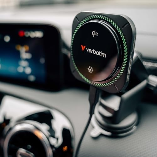 Revolutionize Your Road Trips with the Verbatim Qi2 Magnetic Wireless Car Charger – Effortless Charging, Dynamic RGB Illumination, and Universal Device Compatibility for a Seamless Drive Experience