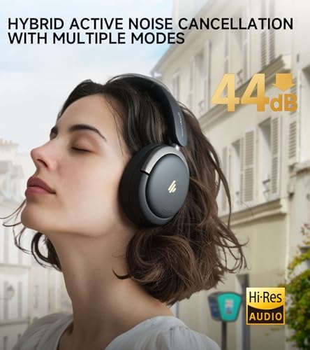 Atom Max Hybrid Active Noise Cancelling Over-Ear Headphones – Ultimate Comfort and Superior Hi-Res Audio Experience with 45-Hour Battery Life, Quick Recharge, Customizable Sound Profiles via Intuitive App, Lightweight Foldable Design, Luxurious Earpads in Elegant Black – Perfect for Travel, Work, or Home Listening