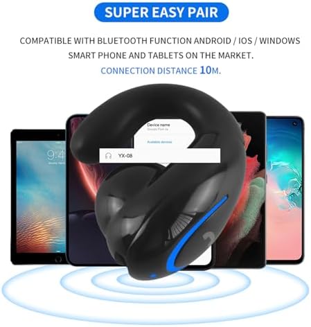 Lightweight Bluetooth 5.0 Mini Earbuds – IPX4 Waterproof Open-Ear Sport Headphones with Built-in Mic for Active Lifestyles – Ideal for Gym, Commuting, and Outdoor Adventures – Unmatched Comfort and Connectivity