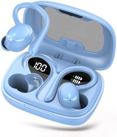 Tiksounds Bluetooth 5.3 Sport Earbuds – Ultimate 72-Hour Playtime with Powerful Deep Bass, Ergonomic Earhook Design & Advanced Four-Microphone Noise Cancellation, IP7 Waterproof for All-Weather Performance, LED Battery Display – Ideal for Fitness Enthusiasts and Everyday Use