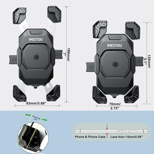 Motorcycle Wireless USB C Charger & Phone Mount – 2-in-1 Detachable SAE-O Ring Design for 5.5″-7.2″ Smartphones, Enhanced Stability & Fast Charging, Universal Fit for 12-24 V Motorcycles, One-Handed Operation, Shock-Absorbing Protection, Anti-Water Switch for Safety