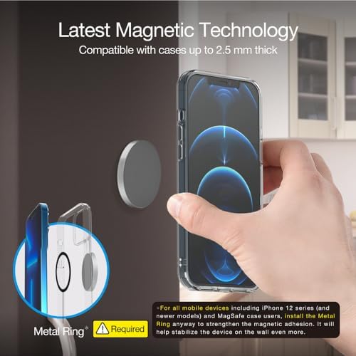 Just Mobile AluDisc Mini Magnetic Aluminum Wall/Mirror/Table/Treadmills/Cross-Trainer Mount Strong Magnet for iPhone/Galaxy and All Smartphones, 2-Pack (ST-500SI) – Enhanced Compatibility and Speed