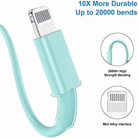 Upgrade Your Charging Game with 3-Pack 10 Ft MFi Certified i Phone Charger Cables – High-Speed USB to Lightning Power Cords for i Phone 14, 13, 12, 11 Pro Max, Mini & More – Durable, Flexible & Stylish Blue Design for Ultimate Convenience and Longevity