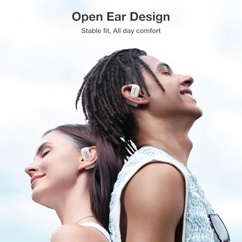 Elevate Your Sound Journey with CT3 Open Ear Bluetooth Headphones – 32-Hour Playtime for Endless Enjoyment, IPX5 Waterproof for Active Lifestyles, and Advanced 4-Mic ENC for Clear Conversations – Tailored EQ App and Ergonomically Designed Earhooks for Ultimate Comfort During Workouts, Running, or Cycling – Seamless Bluetooth 5.4 Connectivity for Uninterrupted Listening Experience