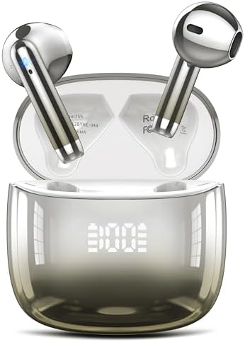 Kicoeon Premium Wireless Earbuds – 48-Hour Uninterrupted Playtime, Advanced IPX7 Waterproof Rating, Next-Gen Bluetooth 5.4 for Seamless Connectivity, Enhanced Call Clarity with Quad Microphone System, Elegant Beige Design Tailored for Active Lifestyles, Fully Compatible with Android & i OS Devices