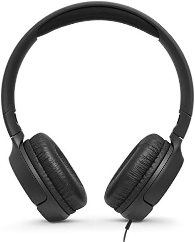 JBL Tune 500 Wired On-Ear Headphones – Lightweight, Portable Design with Pure Bass Audio for Optimal Sound Quality, Tangle-Free Cable for Easy Storage, One-Button Mic for Effortless Hands-Free Calling & Voice Activation – Perfect for Daily Use and Travel (Black)
