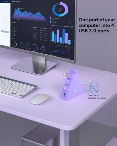 Elevate Your Connectivity with the Stylish Pink USB C Hub – 4 USB 3.0 Ports and 2 FT Extension Cables for Seamless Integration with i Pad Pro, Mac Book Pro, Surface & More – Ultimate Performance Meets Chic Design!