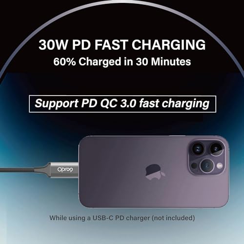 Opro9 USB C to Lightning Fast Charging Cable Trio (1/3/6 FT) – 30 W Power Delivery, Apple MFi Certified, Durable Nylon Braided Cord for i Phone 14, 13, 12, 11 Pro Max, XR, XS, 8 and More – Ultimate Flexibility and Speed for On-the-Go Charging