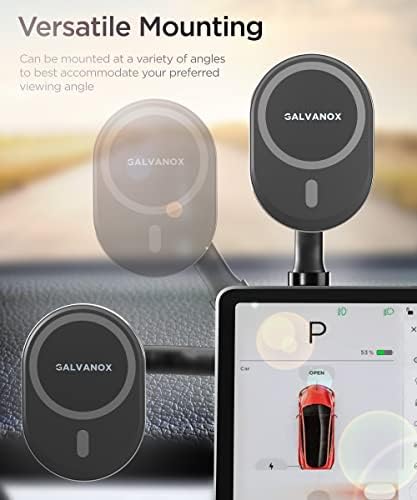 GALVANOX Tesla Phone Holder for Model 3 & Model Y – Premium Magnetic Car Mount with Fast Wireless Charging & Mag Safe Compatibility – Effortless Installation & Enhanced Device Security for a Modern Driving Experience