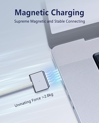 Magnetic USB-C Charging Cable (2 m) – Midnight Blue – Fast 3-in-1 Charge for Mac Book Air & Pro – Effortless Magnetic Connection, Durable Design for Ultimate Convenience – Perfect for Home & Office Use