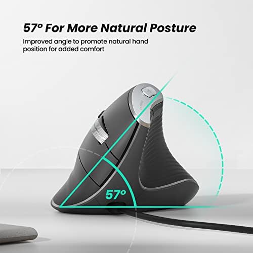 Nulea M504 Ergonomic Wired Vertical Mouse with 4 Adjustable DPI Settings and 11 RGB Lighting Modes – Ultimate Comfort and Precision for Laptop, PC, Desktop, and Mac Users