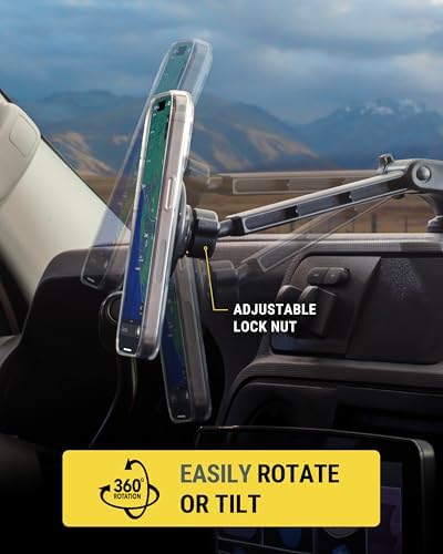 Revolutionize Your Driving Experience with Scosche Magic Mount™ SMSCUP – Adjustable Gooseneck Magnetic Phone Holder for Car, Compatible with i Phone 16-12 Series & Android Devices, Mag Safe Technology, Effortless Hands-Free Navigation, Secure Cup Holder Fit, Effortless Installation
