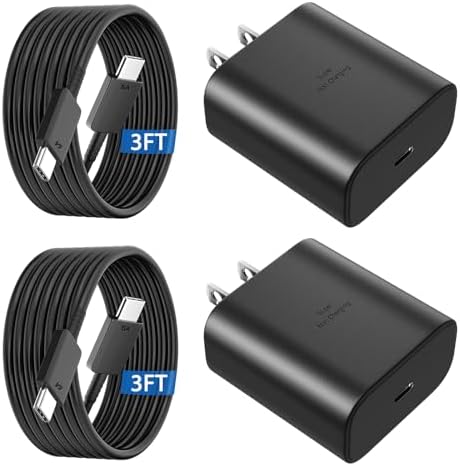 Super Fast 45 W Samsung USB-C Charger with 10 FT Pink Cable – Ultimate Charging Solution for Galaxy S25/S24/S23 Ultra, Stylish & Efficient Power Adapter for Quick Device Boosts and Enhanced Compatibility