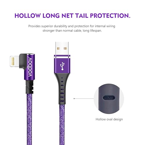 Ultimate 3-Pack Lightning Charging Cables: Fast USB-A to Lightning Data Transfer, Durable Braided Blue Design – 6 ft, 3 ft, 1 ft Lengths with Right Angle Connector for Enhanced Accessibility and Speed – Apple Certified i Phone Charger Solution